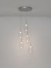 Lampa wisząca wielopunktowa LED srebrna owalna szklana minimalistyczna uniwersalna Luces Exclusivas